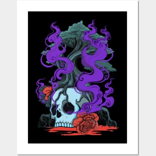 Skull and tree Posters and Art